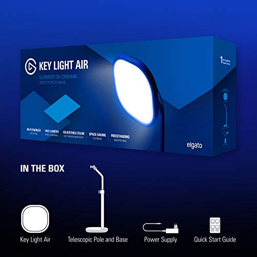 Elgato Key Light Air | Professional 1400 lumens Desk Light for Streaming