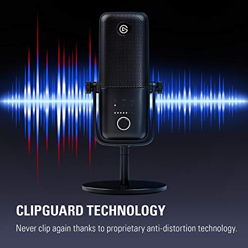 Elgato Wave:3 Premium USB Condenser Microphone and Digital Mixer for Streaming, Recording, Podcasting - Clipguard, Capacitive Mute, Plug & Play for PC / Mac