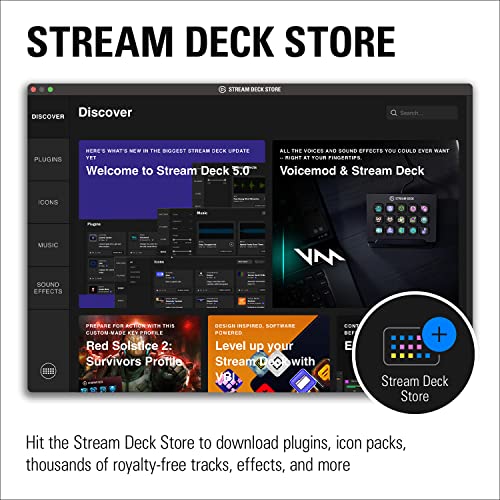 Elgato Stream Deck MK.2 – Studio Controller, 15 Macro Keys, Trigger Actions in apps and Software Like OBS, Twitch, YouTube and More, Works with Mac and PC