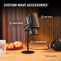 Elgato Wave:3 Premium USB Condenser Microphone and Digital Mixer for Streaming, Recording, Podcasting - Clipguard, Capacitive Mute, Plug & Play for PC / Mac