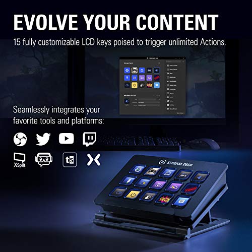 Elgato Stream Deck | Live Content Creation Controller with 15 Customizable LCD Keys