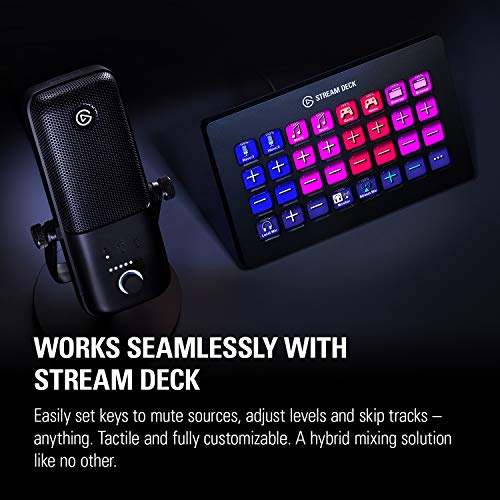 Elgato Wave:3 Premium USB Condenser Microphone and Digital Mixer for Streaming, Recording, Podcasting - Clipguard, Capacitive Mute, Plug & Play for PC / Mac