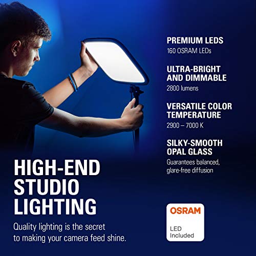 Elgato Key Light | Professional 2800 lumens Studio Light with desk clamp for Streaming